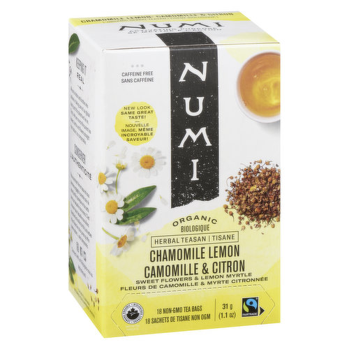 Numi Tea - Organic Herbal Tea Bags - Chamomile Lemon