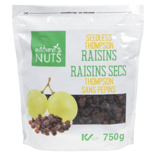 Nature's Nuts - Thompson Raisins, Seedless