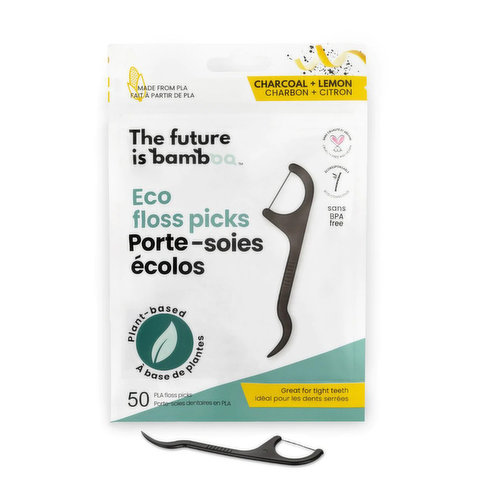 Future Is Bamboo - Eco Floss Picks Charcoal + Lemon