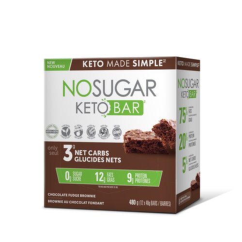 No Sugar Keto - Chocolate Fudge Brownie Bar