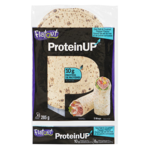 Flatout - Protein Up Sea Salt & Crushed Pepper Flatbread