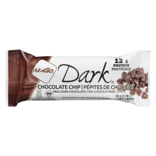 NuGo - Protein Bar - Dark Chocolate Chip Bar, 50 Gram