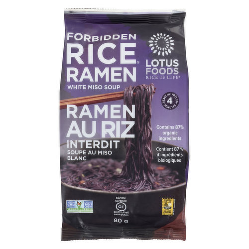 Lotus Foods - Forbidden Rice Ramen with Miso Soup Mix
