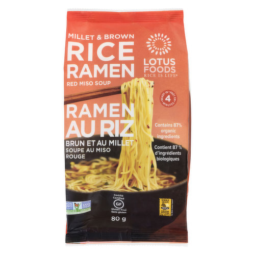Lotus Foods - Millet & Brown Rice Ramen with Miso Soup Mix