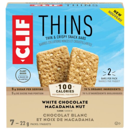 Clif - Thins - White Chocolate Macadamia Thin & Crispy Snack Bars