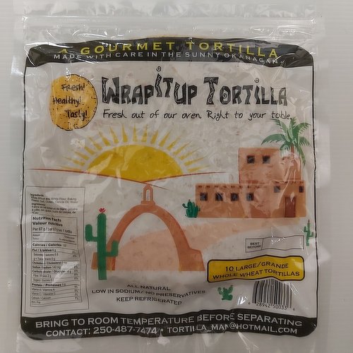 Wrap it up Tortilla - Whole Wheat , Large