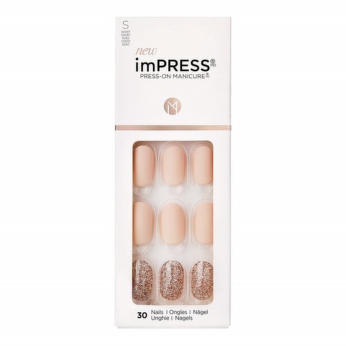 Kiss - imPRESS Press-on Manicure - Evanesce, Short Court