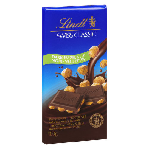 Lindt CLASSIC RECIPE Whole Hazelnut Dark Chocolate Candy Bar, 1