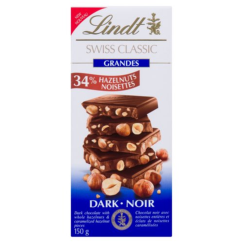 Lindt - Swiss Classic Grande Dark Chocolate - Hazelnut