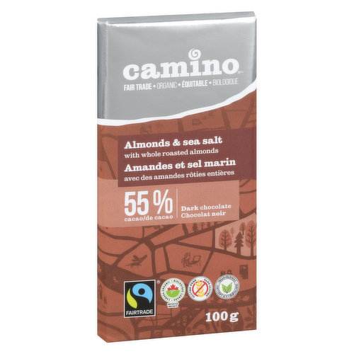 Camino - Dark Chocolate Bar - Almonds & Sea Salt