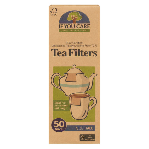 If You Care - Unbleached Tea Filters Tall
