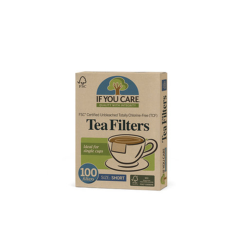 If You Care - Unbleached Tea Filters Short