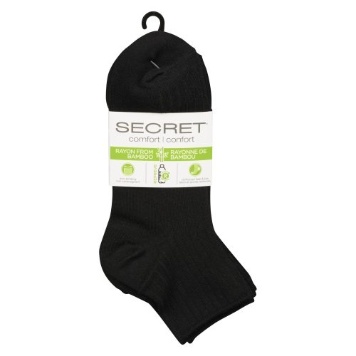 Secret - Black Ribbed Ankle Socks