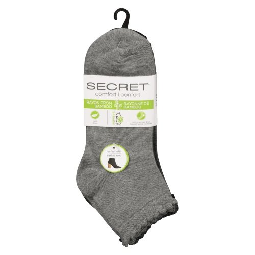 Secret - Grey Quarter Scallop Top Socks