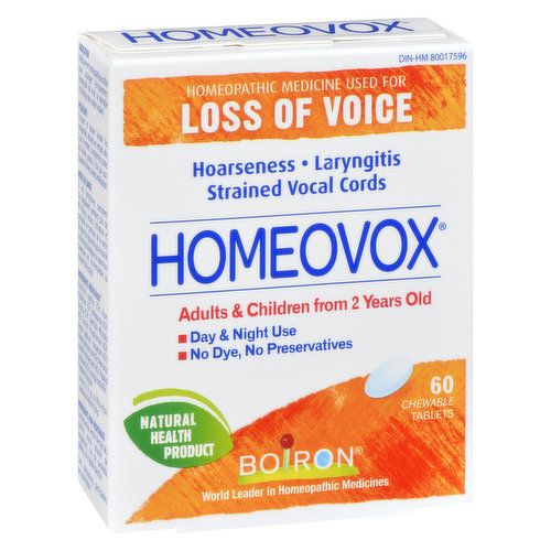 Boiron - Homeovox Hoarseness and Loss of Voice