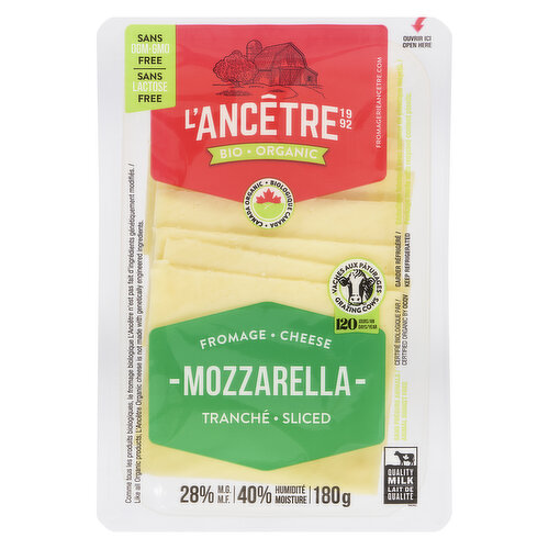 L'Ancetre - Mozzarella Cheese 28% Sliced Organic