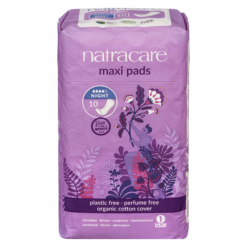 Natracare - Cotton Maxi Pads Night Time