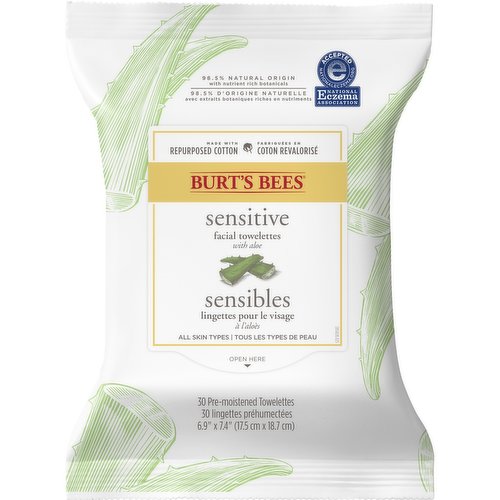 Burts Bees - Facial Cleansing Towelettes w/ Cotton Extract