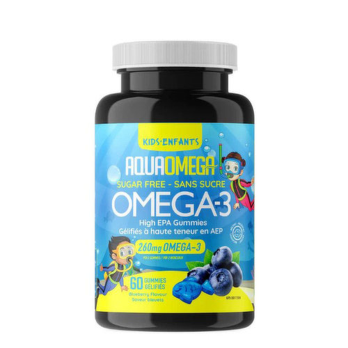 AquaOmega's High EPA Omega-3 gummies provide fatty acids which are a crucial component of a healthy diet. EPA & DHA are especially important for children, as they play a key role in growth and development and are associated with numerous health benefits