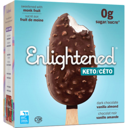 Enlightened - Vanilla Dark Chocolate Almond Ice Cream Bar