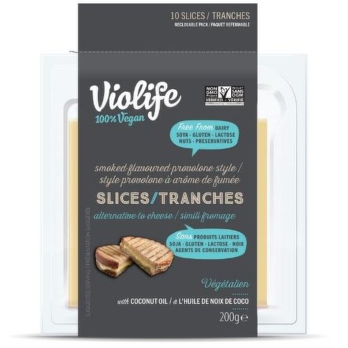 Violife - Smoked Provolone Style Vegan Cheese Slice