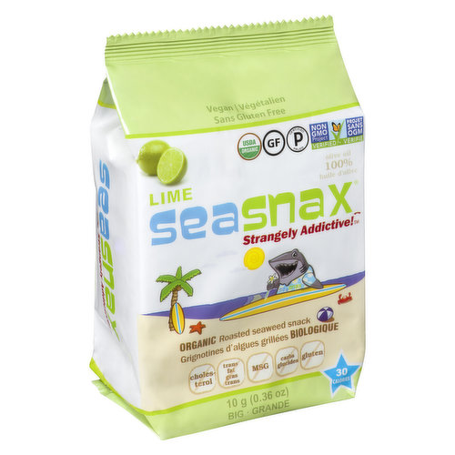 SeaSnax - Organic Roasted Seaweed Snack - Lime