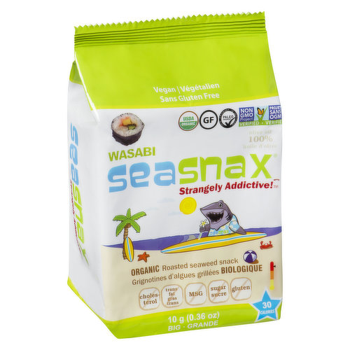 SeaSnax - Organic Roasted Seaweed Snack - Wasabi