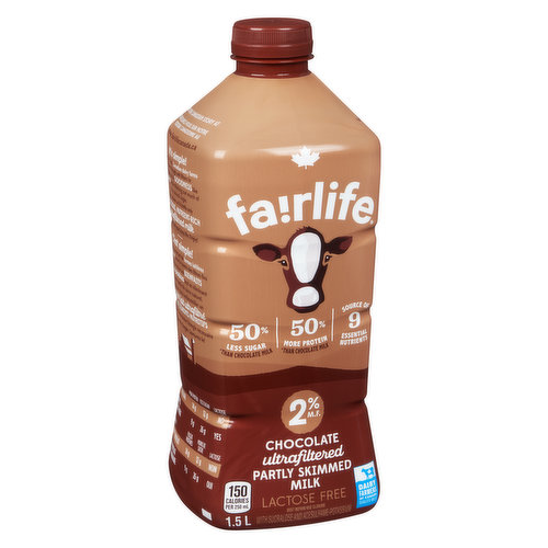 Rich and creamy Fairlife chocolate ultra-filtered milk has half the sugars of ordinary chocolate milk and 50% more protein. Finally an indulgence you can feel good about.