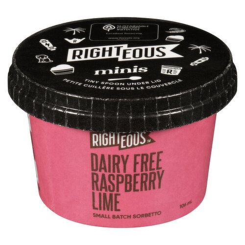 RIGHTEOUS - Dairy-Free Sorbetto - Raspberry Lime