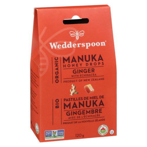 Wedderspoon - Manuka Honey Drops, Ginger