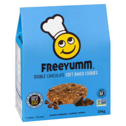 Made with whole oats, organic coconut palm sugar & ethically/sustainably produced natural cocoa & chocolate chips. 7X22g individually wrapped cookies.