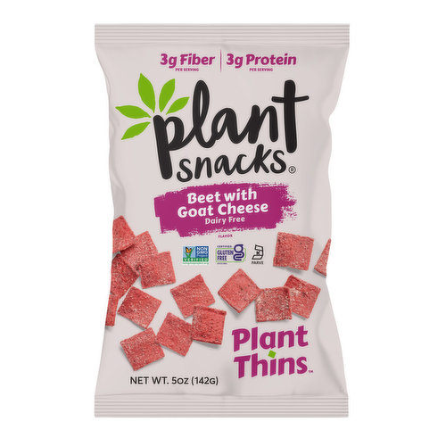Plants Snacks are vegan, dairy-free, gluten-free, contain no added sugar, certified non-GMO, and free of the big 9 allergens.<br />