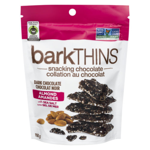 Bark Thins - Snacking Chocolate - Dark Chocolate Almond