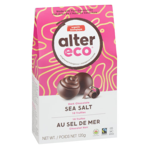 First, savor the subtle crunch of Ecuadorian dark chocolate along with sea salt. Then melt away with a smooth-as-silk creamy chocolate center made with nourishing coconut oil.