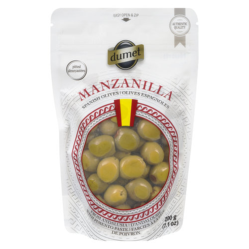 Dumet - Manzanilla Spanish Olives With Pimento Paste