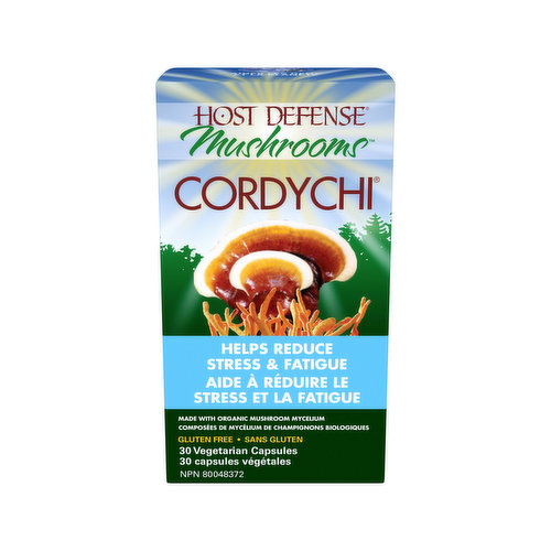 <em>Dietary Terms:</em><br>Gluten Free, Organic, Wheat Free, Non-GMO, Vegetarian<br>A uniquely balanced blend of Cordyceps and Reishi, CordyChi brings the benefit of supporting energy and oxygen uptake with cellular nutrients.* Adults with active lifestyles and those who seek balance in a stressful world will breathe easy with CordyChi.*