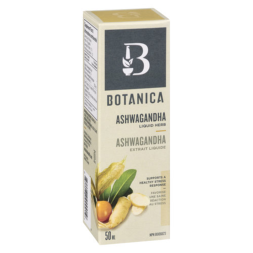 <em>Dietary Terms:</em><br>Gluten Free, Dairy Free, Vegan, Product of Canada, Vegetarian, Soy Free<br>Hectic days can stress the body and mind which in turn affect the immune and nervous systems and run you down. Botanica Ashwagandha Liquid Herb is an a
