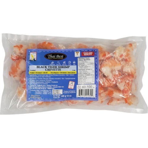 Searay - Frozen Black Tiger Shrimp Meat Broken 60-100 Cooked