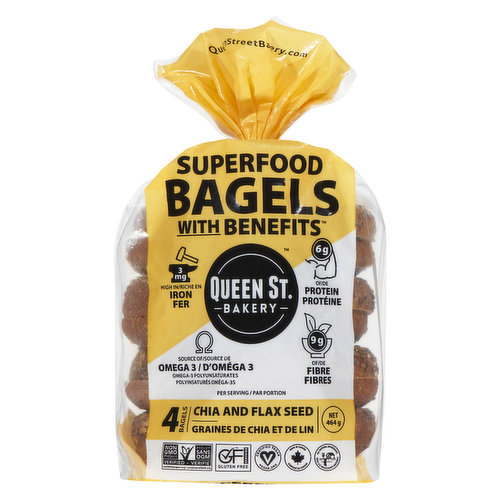 Queen St Bakery - Chia & Flax Seed Superfood Bagels