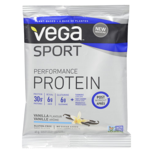 With 30 grams protein (including 6 grams BCAAs), tart cherry, and glutamine, Vega Sport Protein will help you build muscle and recover stronger post-workout
