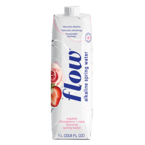 Flow Water - Alkaline Spring Water Strawberry & Rose