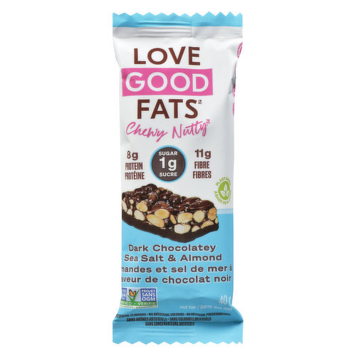 Love Good Fats - Chewy Nutty Dark Chocolate Sea Salted & Almond GF