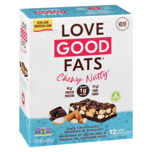 Love Good Fats - Chewy Nutty Dark Chocolate Sea Salted & Almond GF