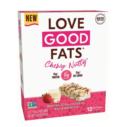 Love Good Fats - Chewy Nutty White Chocolate Strawberry Bar