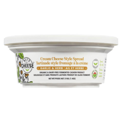 Nuts For Cheese - Cream Cheese Style Spread Garlic & Herb Organic