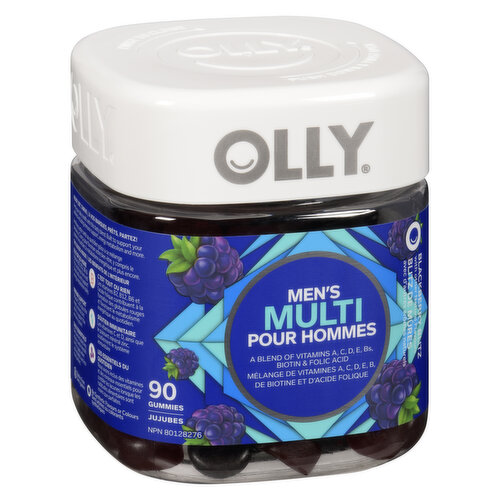 OLLY - Mens Gummy Multi Vitamins - Black Berry Blitz 90 Gummies