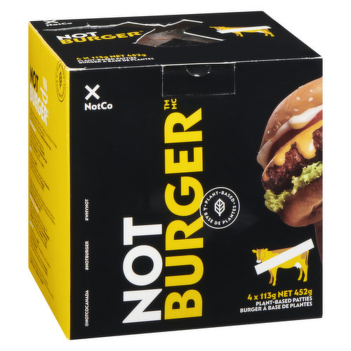 Not Burger - Plant Based Patties, 4 Pack