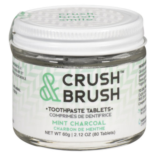 Nelsons Naturals - Crush & Brush Toothpaste Tablets Mint Charcoal