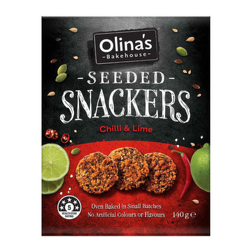 At Olinas Bakehouse we are serious about baking. We take time to perfectly craft each recipe for the most delicious products for you to enjoy and share.<br /><br />Our Seeded SNACKERS are made with simple, real ingredients then slow baked in small batches for the perfect light and crunchy texture.<br /><br />With the goodness of whole seeds and delicious flavour combinations, Seeded SNACKERS are the perfect snack to satisfy those savoury cravings.