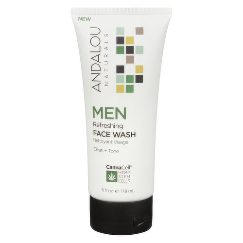 Andalou Naturals - CannaCell Men Refreshing Face Wash